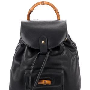 Gucci Vintage Black Bamboo BackPack w/ dust bag